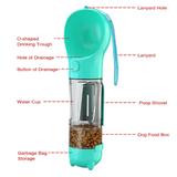 Portable dog water bottle and food dispenser