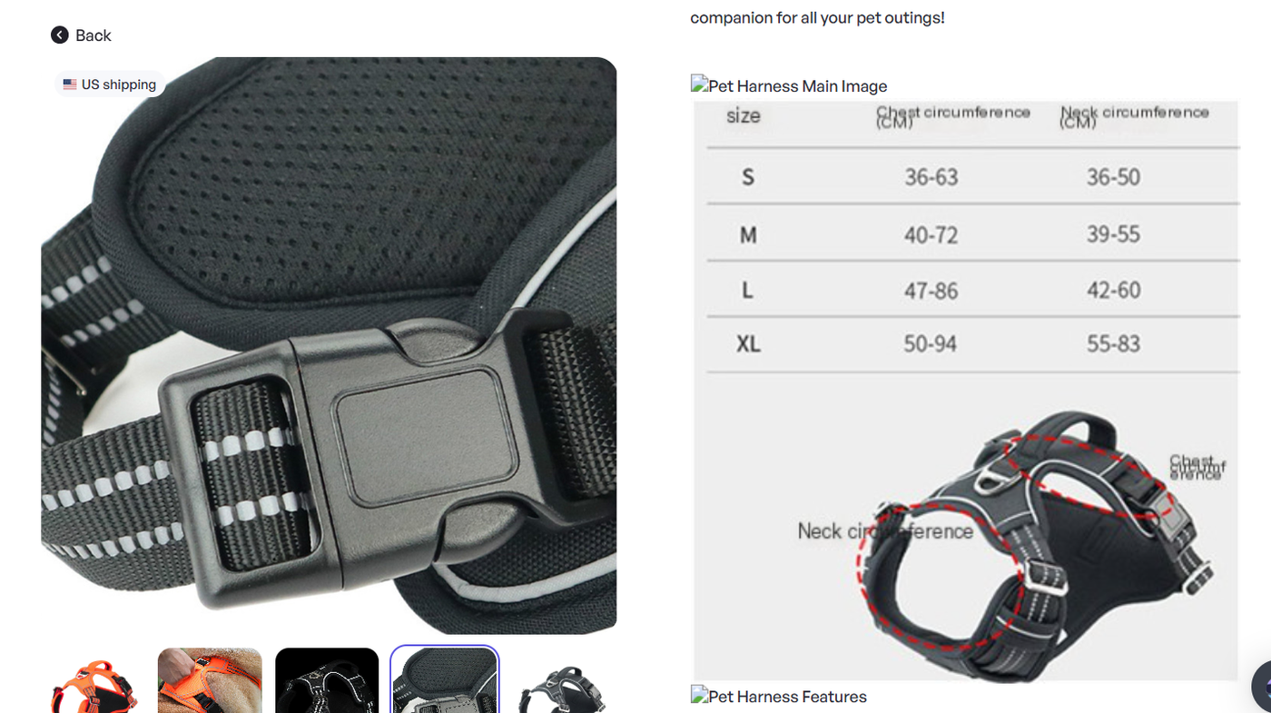 Durable Waterproof Pet Harness with Vertical Handle