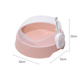 Large semi-enclosed cat litter box with scoop