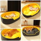 Washable pet bed for dogs and cats with removable cover