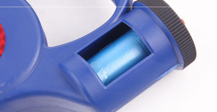 LED Retractable Dog Leash with Waste Bag Dispenser