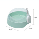Large semi-enclosed cat litter box with scoop