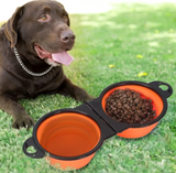 Foldable silicone travel bowl for dogs and cats