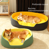 Washable pet bed for dogs and cats with removable cover