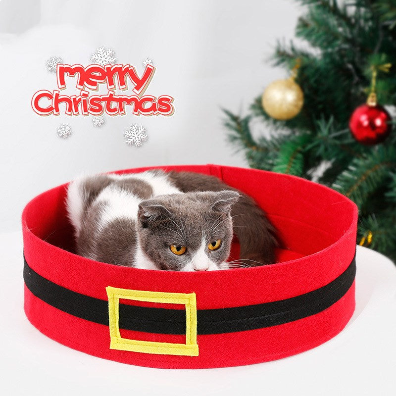 Halloween Bat Cat Bed & Christmas Belt Dog Bed