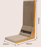 Wooden cat scratcher post with corrugated base
