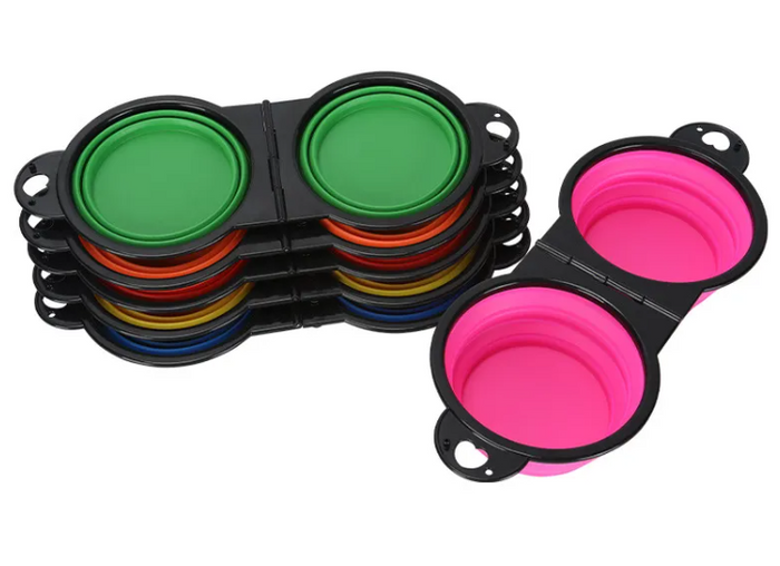 Foldable silicone travel bowl for dogs and cats
