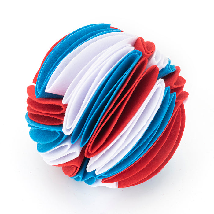 Foldable dog snuffle ball for IQ training