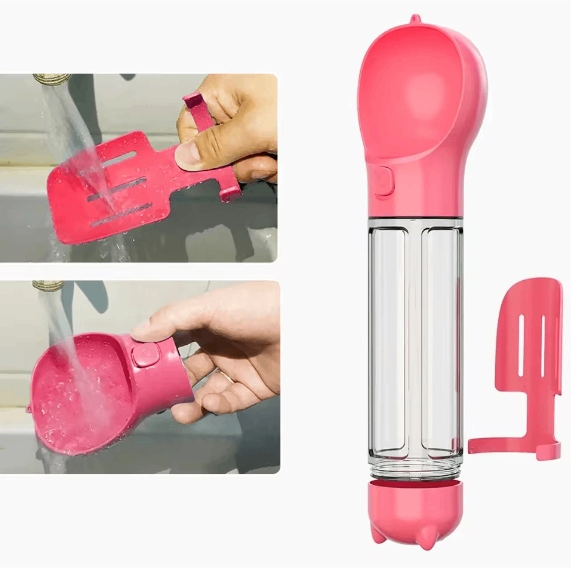 Portable dog water bottle and food dispenser