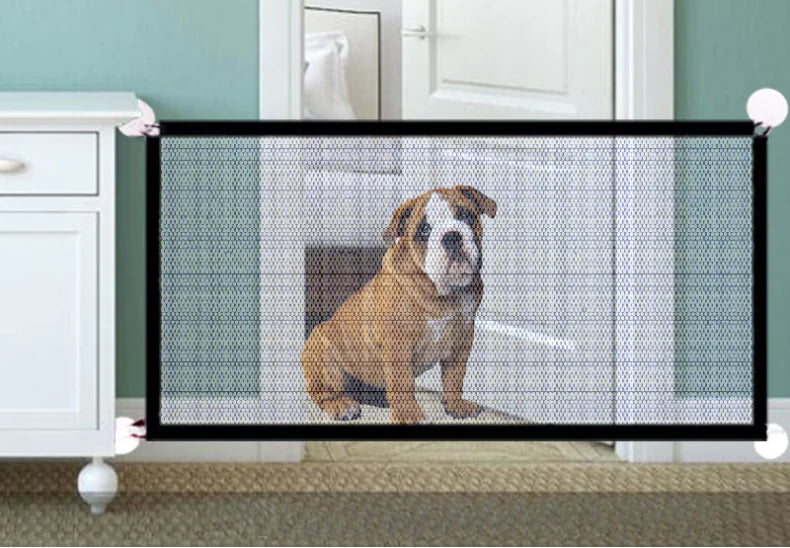 Mesh detail of foldable dog barrier panel