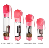 Portable dog water bottle and food dispenser