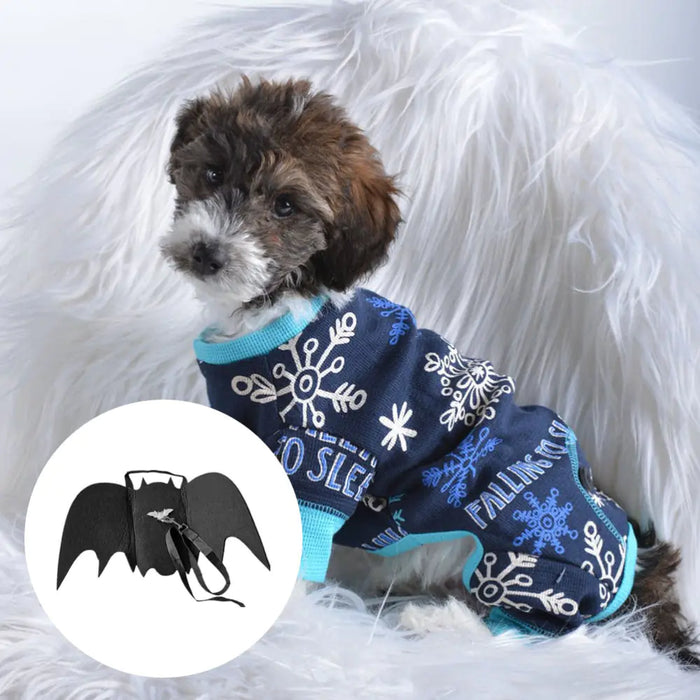 Felt bat wing pet costume with rope lead