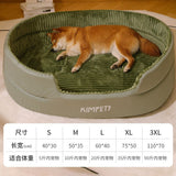 Washable pet bed for dogs and cats with removable cover