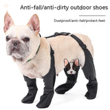Waterproof dog boot side view showing adjustable strap
