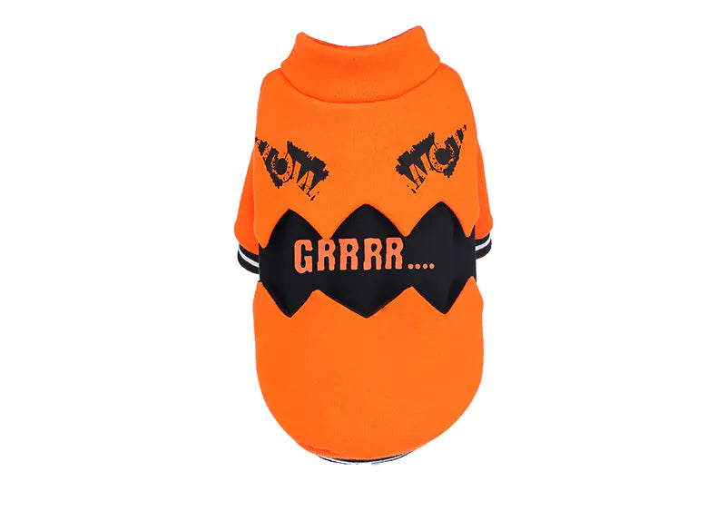 Halloween pumpkin hoodie for small dogs