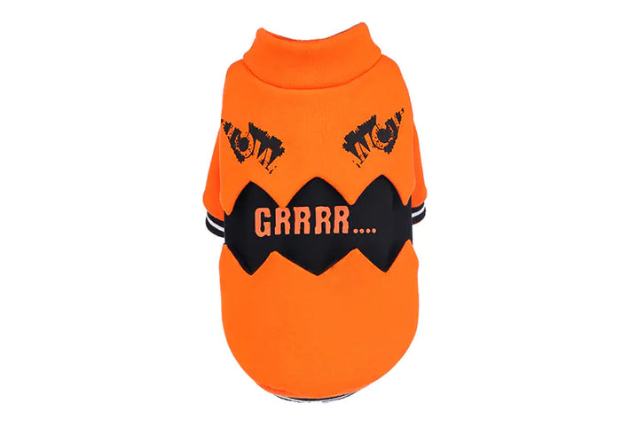 Halloween pumpkin hoodie for small dogs
